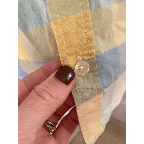 Oshkosh Yellow & Blue Checked Boys Buttondown, Size 5T - Picture 5 of 7